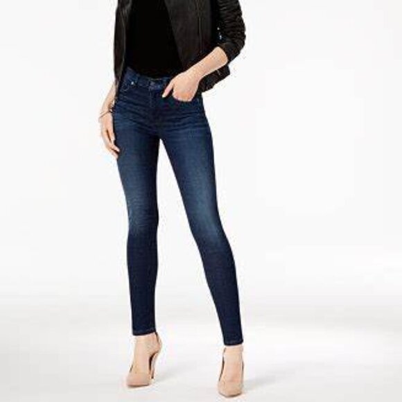Hudson Nico Midrise Super Model Super Skinny Jeans - Dark Indigo - Picture 1 of 12